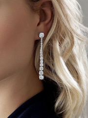 Beaverbrooks Sterling Silver Cubic Zirconia Graduated Drop Earrings - Image 2 of 3