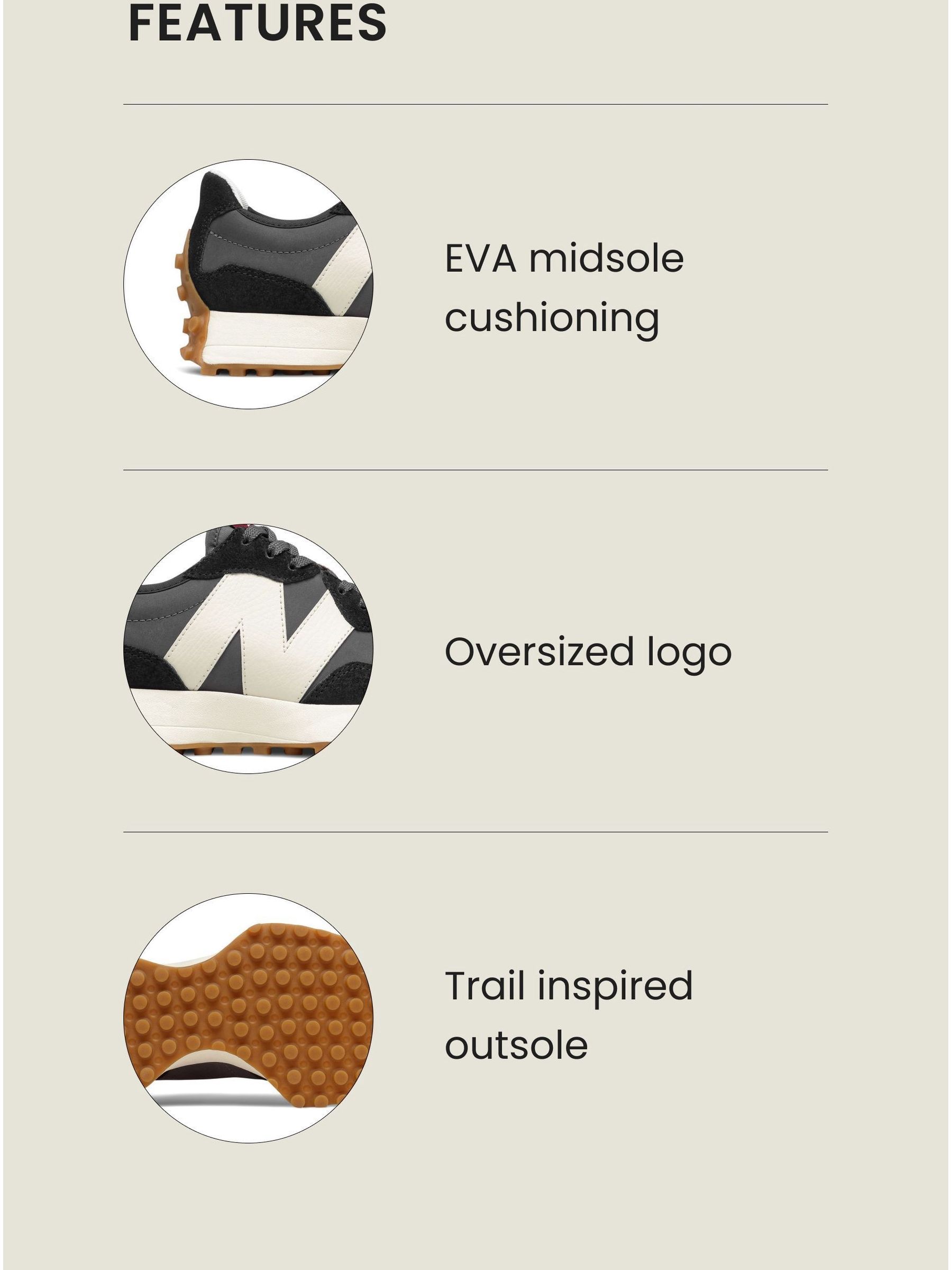 Buy New Balance Black/Grey 327 Trainers from Next South Africa