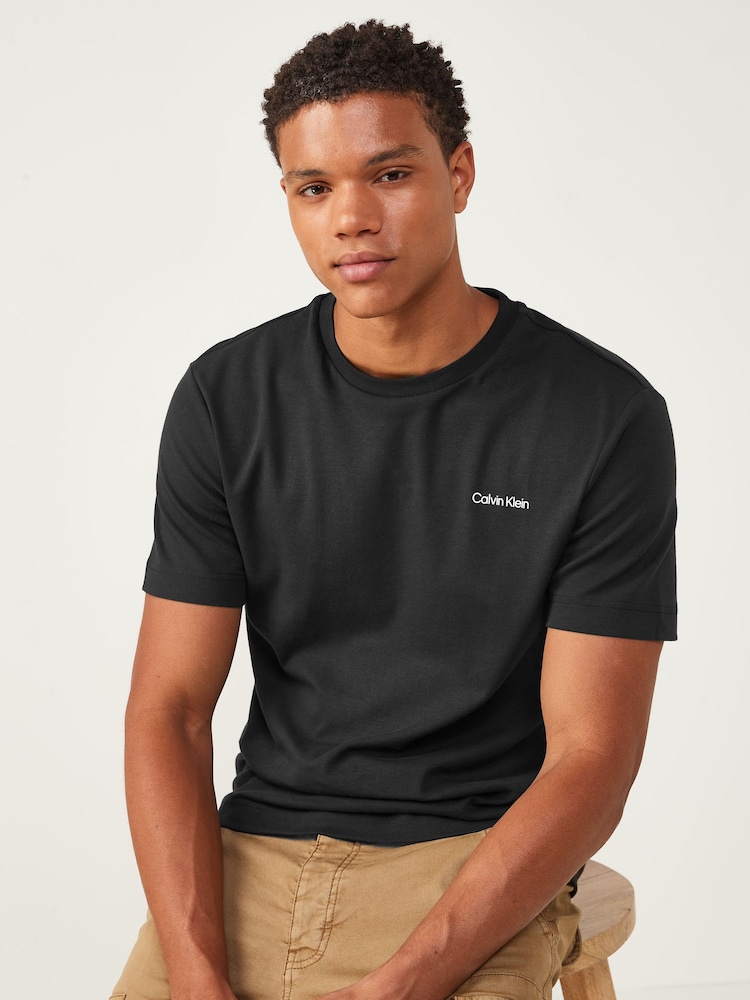 Calvin Klein Black Interlock Logo T-Shirt - Image 1 of 4