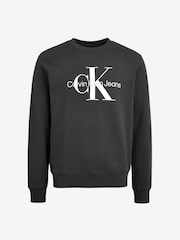 Calvin Klein Black 100% Cotton Crew Neck Jumper - Image 4 of 4