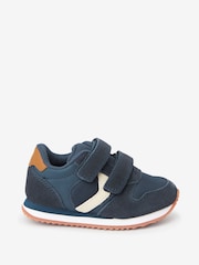 Navy Wide Fit (G) Double Strap Trainers - Image 1 of 5