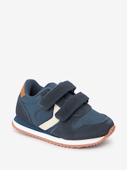 Navy Wide Fit (G) Double Strap Trainers - Image 2 of 5