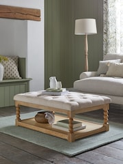 Tweedy Plain Light Natural Lancaster Coffee Table Large Footstool - Image 1 of 7