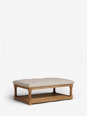 Tweedy Plain Light Natural Lancaster Coffee Table Large Footstool - Image 2 of 7