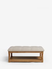Tweedy Plain Light Natural Lancaster Coffee Table Large Footstool - Image 5 of 7