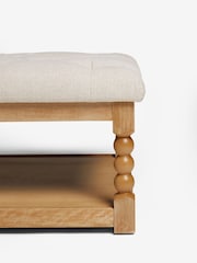 Tweedy Plain Light Natural Lancaster Coffee Table Large Footstool - Image 6 of 7