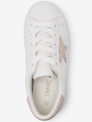 White Standard Fit (F) Star Lace-Up Trainers - Image 4 of 8