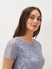 Phase Eight Blue Bea Embroidered Dress - Image 4 of 6