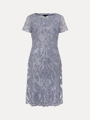 Phase Eight Blue Bea Embroidered Dress - Image 6 of 6
