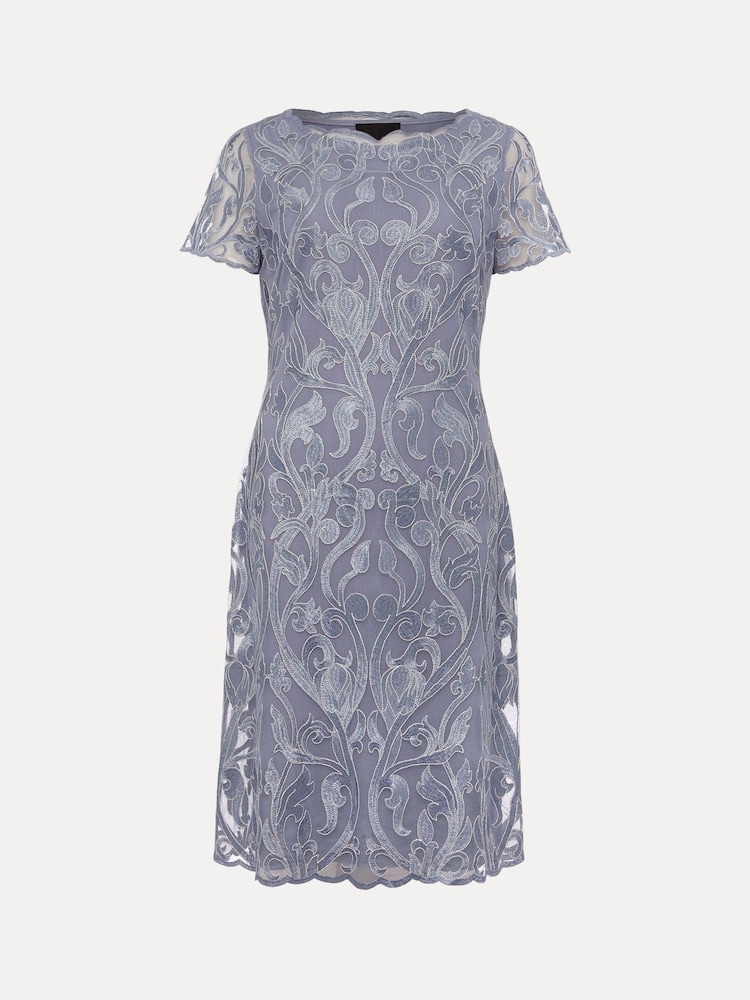 Phase Eight Blue Bea Embroidered Dress - Image 6 of 6