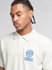 Franklin & Marshall Grey Mens Crest 100% Cotton Polo Shirt - Image 4 of 4