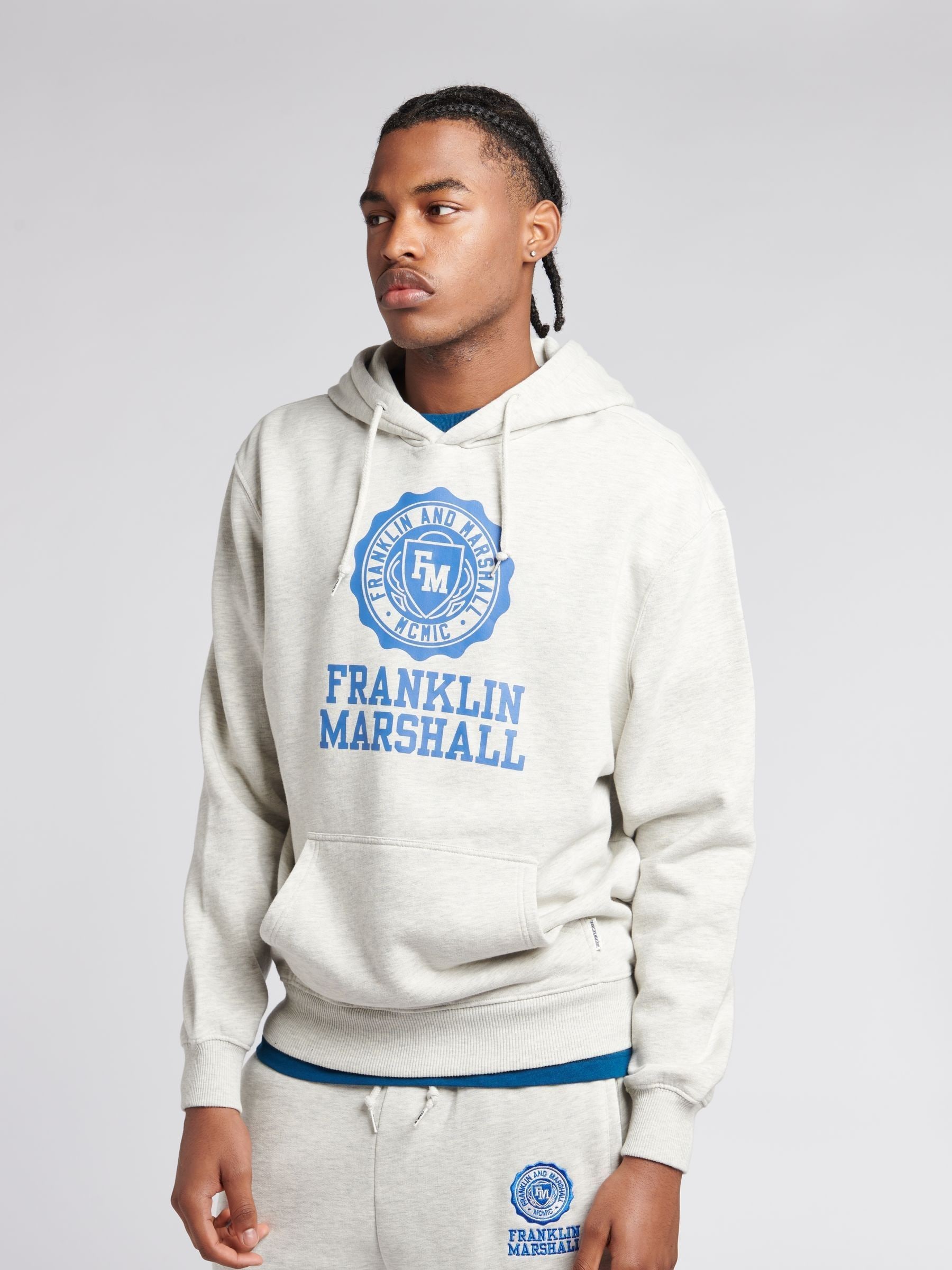 Buy Franklin Marshall Grey Mens 100 Cotton Crest BB OTH Hoodie from Next France