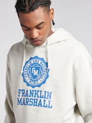 Franklin & Marshall Grey Mens 100% Cotton Crest BB OTH Hoodie - Image 4 of 4
