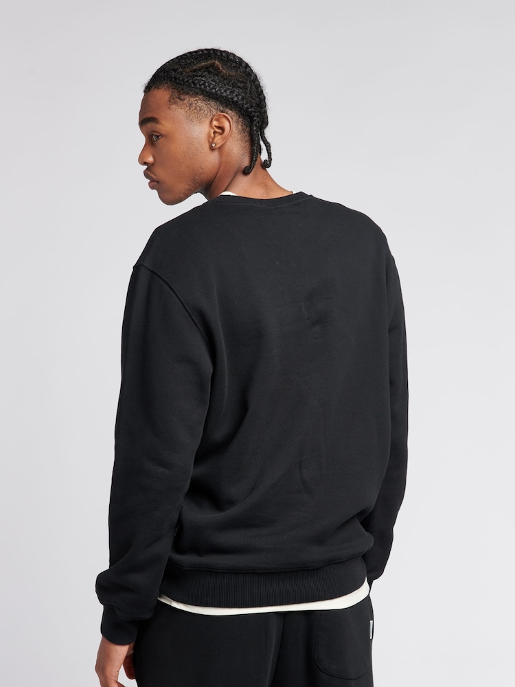Franklin & Marshall Black Mens Crest BB Crew Neck 100% Cotton Sweatshirt - Image 2 of 5