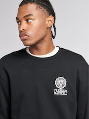 Franklin & Marshall Black Mens Crest BB Crew Neck 100% Cotton Sweatshirt - Image 5 of 5
