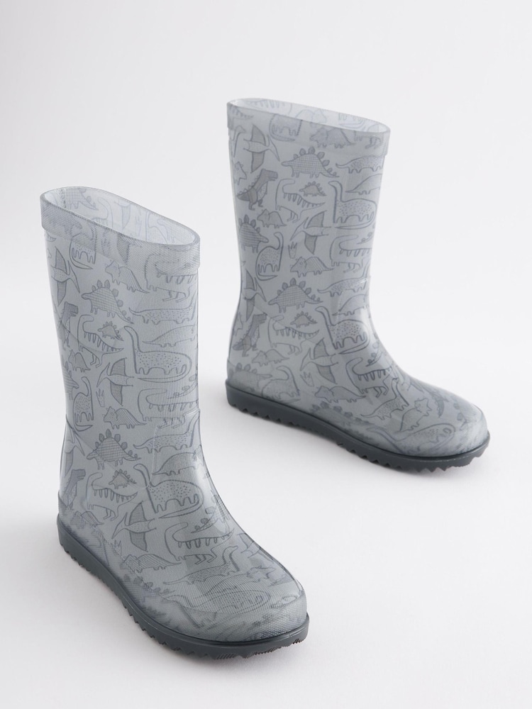 Grauer Dinosaurier - Gummistiefel - Bild 1 von 6 Grauer Dinosaurier - Gummistiefel - Bild 1 von 6