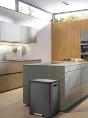 EKO Black Large Matt Steel Recycling 30+30 Litres Bin - Image 1 of 4