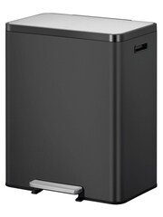EKO Black Large Matt Steel Recycling 30+30 Litres Bin - Image 2 of 4