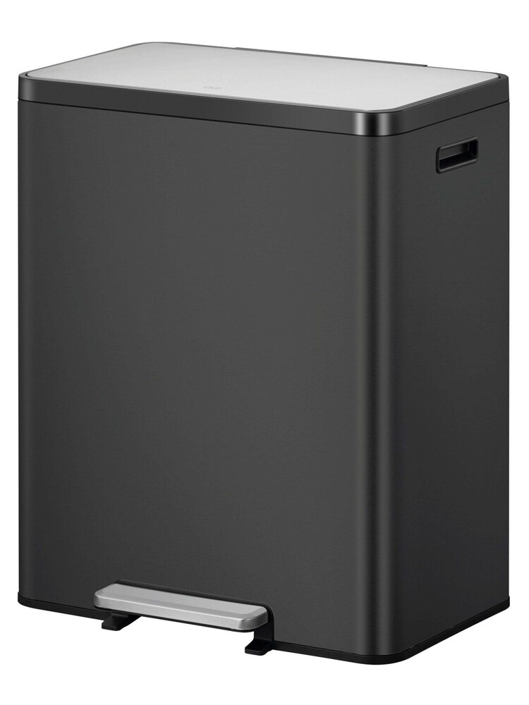 EKO Black Large Matt Steel Recycling 30+30 Litres Bin - Image 2 of 4