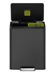 EKO Black Large Matt Steel Recycling 30+30 Litres Bin - Image 3 of 4