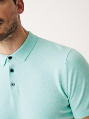 Mint Green Short Sleeved Knitted Polo Shirt - Image 1 of 6