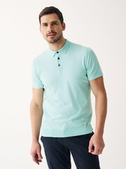 Mint Green Short Sleeved Knitted Polo Shirt - Image 2 of 6