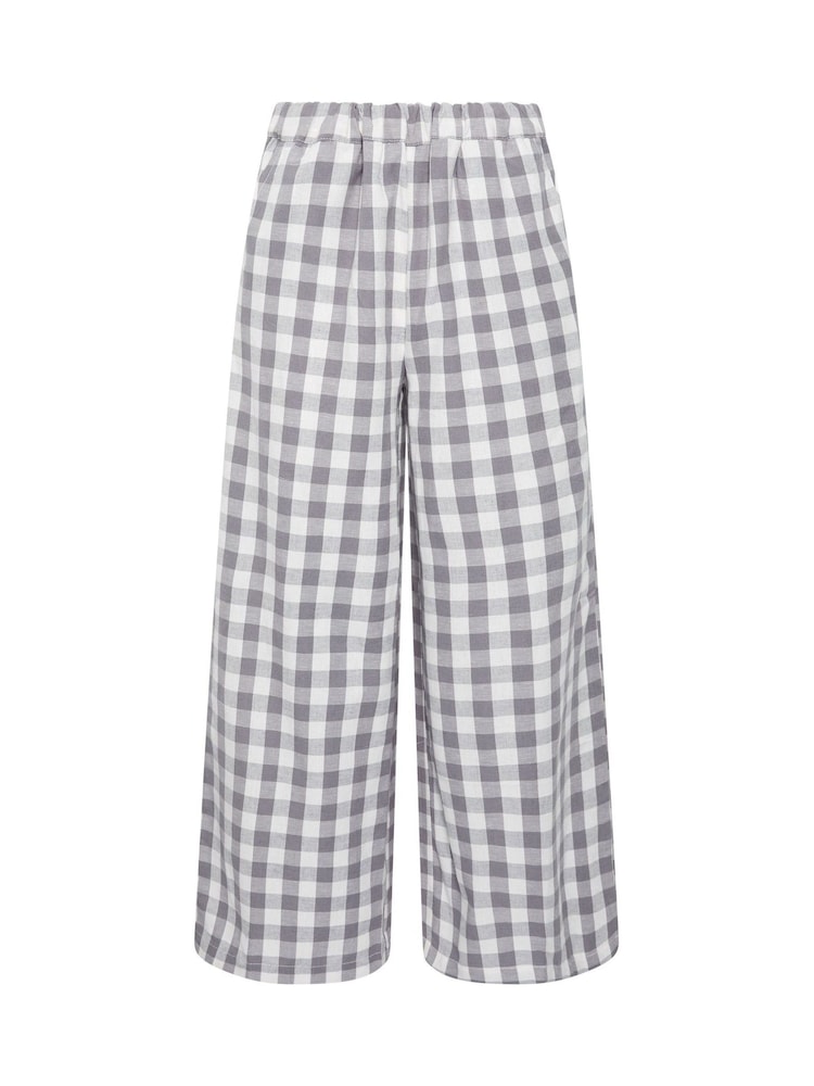 PixieGirl Petite Grey Gingham Wide Leg Trousers - Image 5 of 5