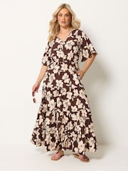 Yours Curve Floral Tiered Maxi Dress - Imagem 1 de 5