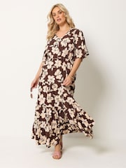 Yours Curve Floral Tiered Maxi Dress - Imagem 2 de 5