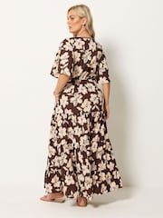 Yours Curve Floral Tiered Maxi Dress - Imagem 3 de 5