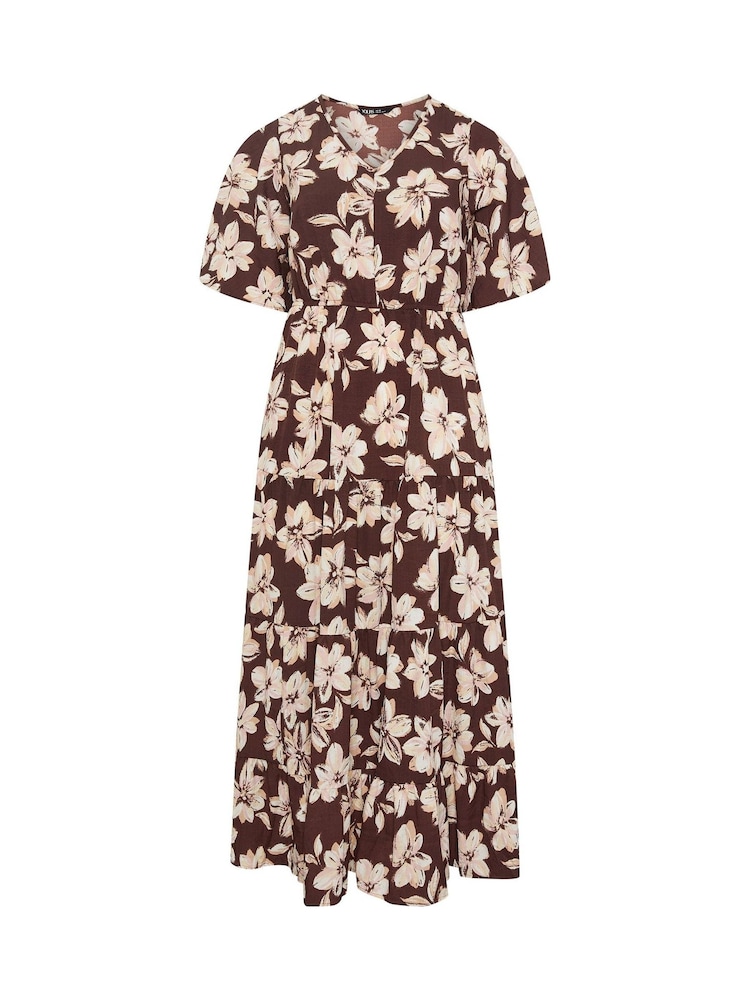 Yours Curve Floral Tiered Maxi Dress - Imagem 5 de 5