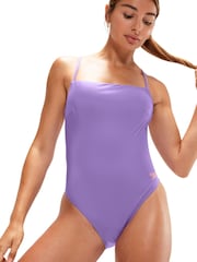 Speedo 1-teiliger Badeanzug mit verstellbaren schmalen Trägern, Lila/Violett - Bild 3 von 11