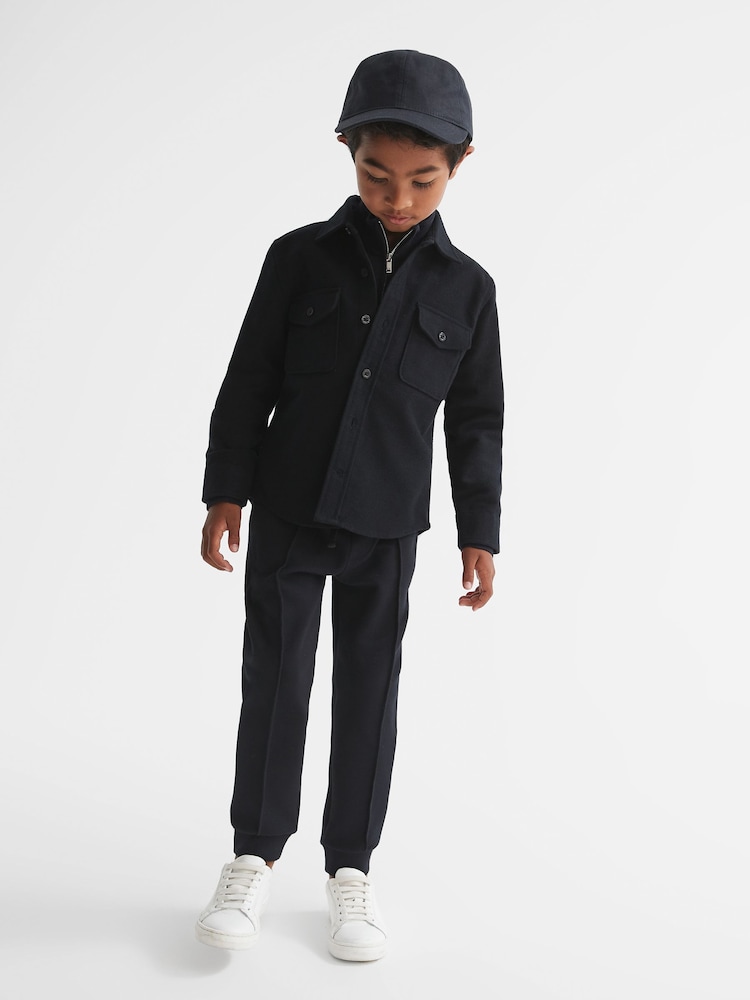 Reiss Navy Tampa Senior Twin Pocket Overshirt - Image 1 of 5