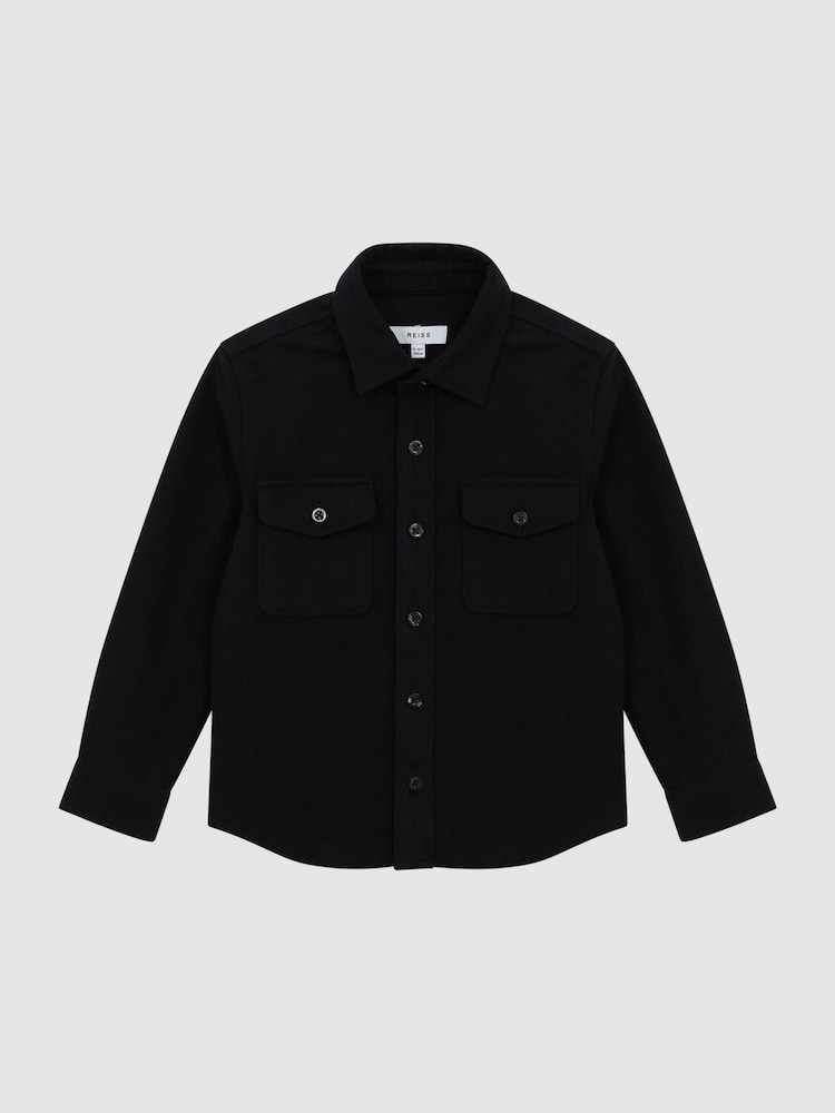 Reiss Navy Tampa Senior Twin Pocket Overshirt - Image 2 of 5