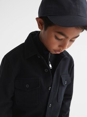 Reiss Navy Tampa Senior Twin Pocket Overshirt - Image 3 of 5