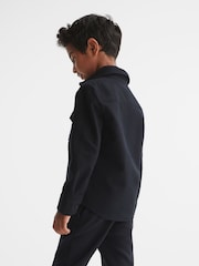 Reiss Navy Tampa Senior Twin Pocket Overshirt - Image 4 of 5