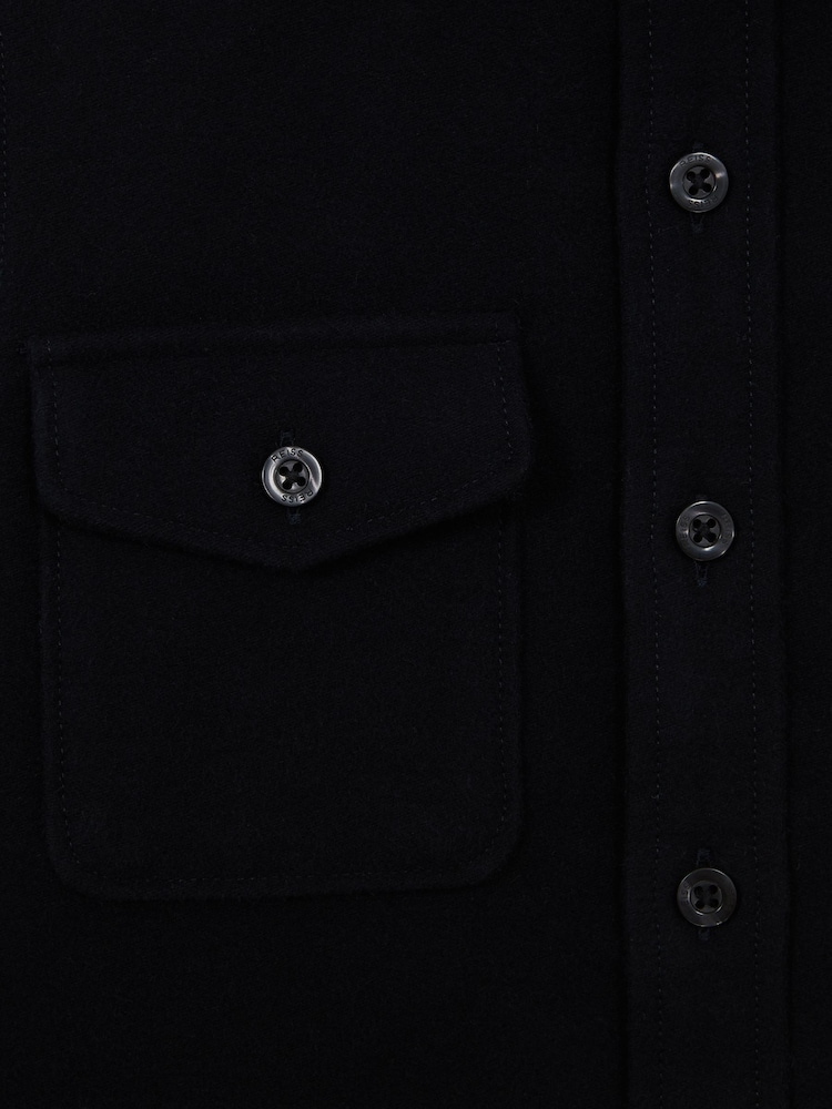 Reiss Navy Tampa Senior Twin Pocket Overshirt - Image 5 of 5