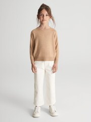 Reiss Camel Audrey Junior Crew Neck Knitted Jumper - Image 3 of 6