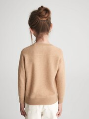 Reiss Camel Audrey Junior Crew Neck Knitted Jumper - Image 5 of 6