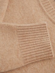 Reiss Camel Audrey Junior Crew Neck Knitted Jumper - Image 6 of 6