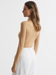 Reiss Camel Bertie Turtle Neck Jersey Body - Image 5 of 7