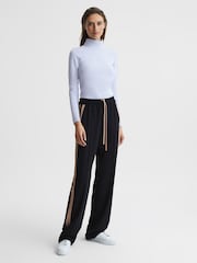 Reiss Light Blue Phoebe Second Skin Roll Neck Top - Image 1 of 6