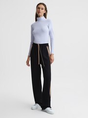 Reiss Light Blue Phoebe Second Skin Roll Neck Top - Image 6 of 6