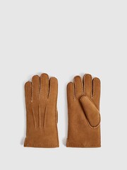 Reiss Neutral Aragon Shearling Gloves - Image 1 of 4