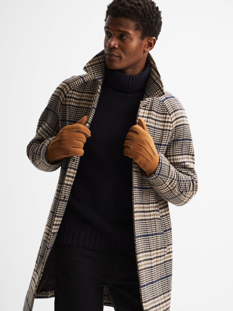 Reiss Neutral Aragon Shearling Gloves - Image 2 of 4