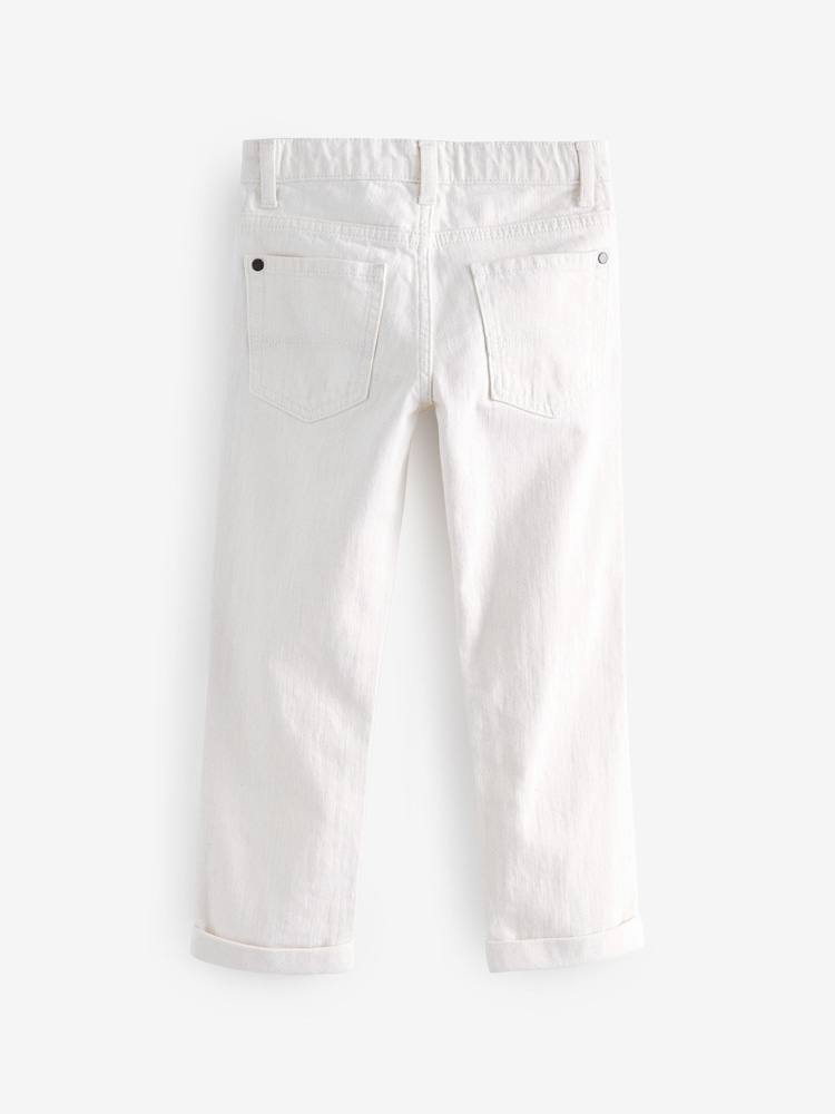 Natural Ecru Regular Fit Cotton Rich Stretch Jeans (3-17yrs) - Image 2 of 2 Natural Ecru Regular Fit Cotton Rich Stretch Jeans (3-17yrs) - Image 2 of 2