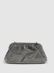 Reiss Black Clementine Hotfix Studded Shoulder Bag - Image 4 of 7