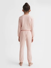 Reiss Pink Billy Junior Long Sleeve Embroidered Nightwear Top - Image 5 of 7