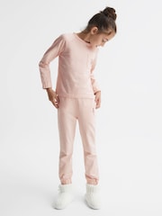 Reiss Pink Billy Junior Long Sleeve Embroidered Nightwear Top - Image 6 of 7
