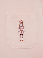 Reiss Pink Billy Junior Long Sleeve Embroidered Nightwear Top - Image 7 of 7